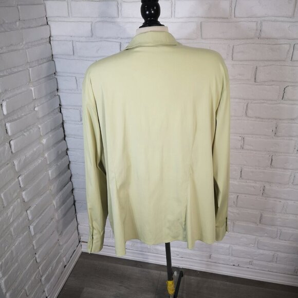 Penningtons Ladies Size 22 Mint Green V-neck Long Sleeve Button Front Blouse - Picture 2 of 10